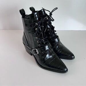 ALLSAINTS Women's Katy Croc-Embossed Boots